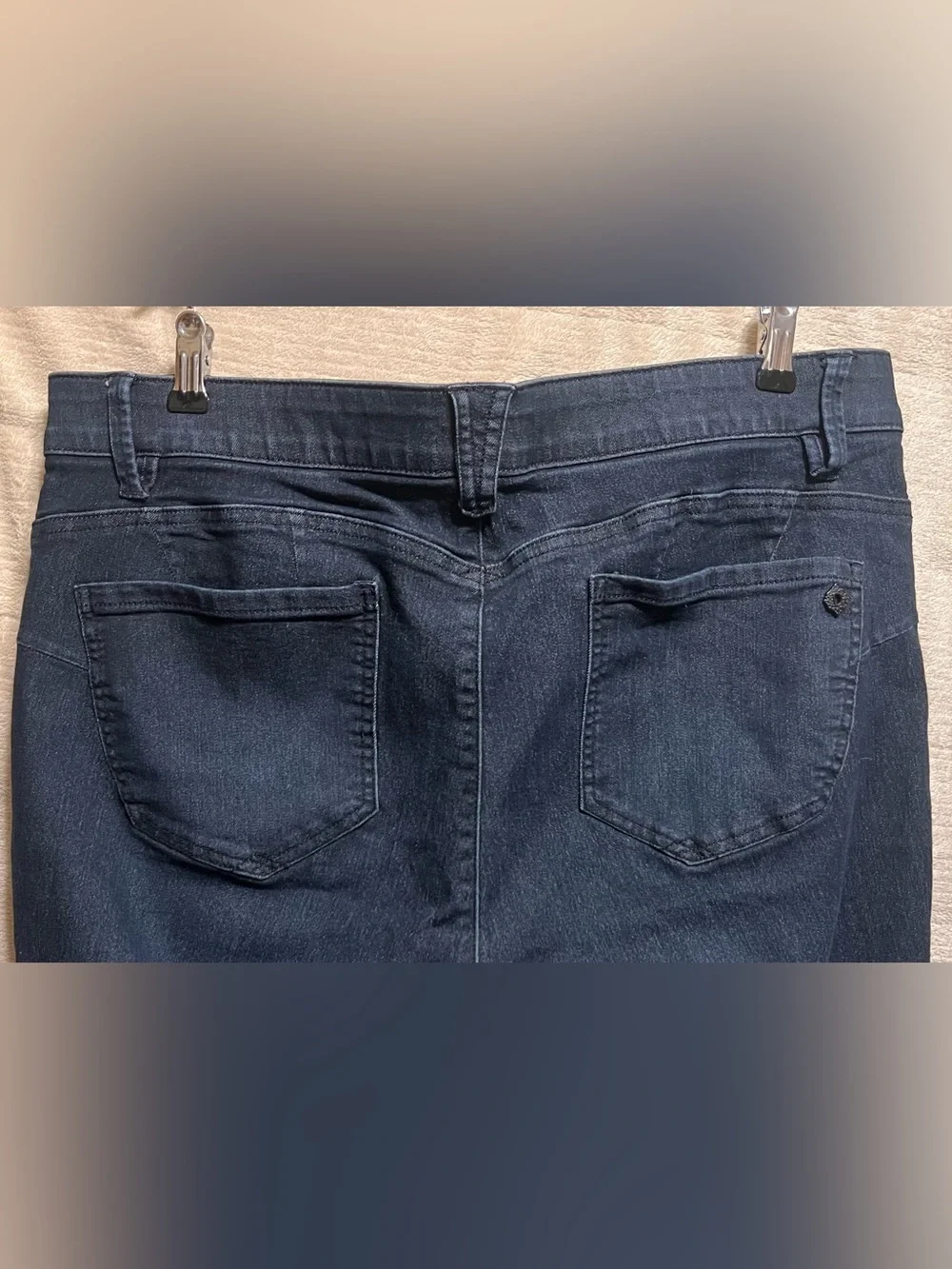 Democracy “Ab”Solution Dark Wash Petite Straight Slim Jeans 18P Stretch Denim - Picture 4 of 5